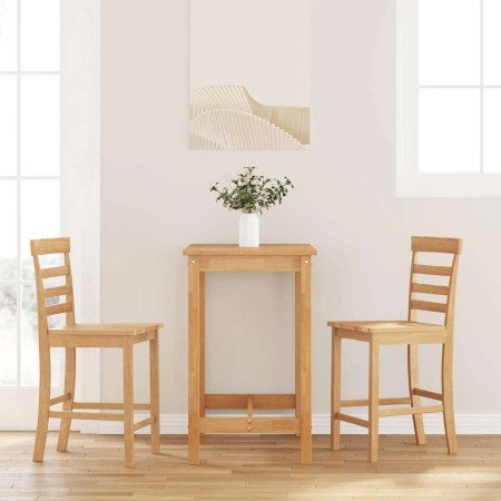 Taburetes de bar 2 uds madera maciza natural caucho en Taburetes de cocina | Comprar online en Foru.es