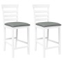 Taburetes de bar con cojines 2 uds madera maciza blanca caucho en Taburetes de cocina | Comprar online en Foru.es