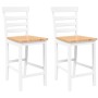 Taburetes de bar 2 uds madera maciza blanca caucho en Taburetes de cocina | Comprar online en Foru.es