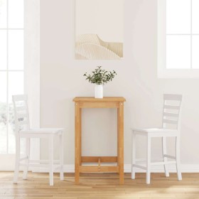 Taburetes de bar 2 uds madera maciza blanca caucho en Taburetes de cocina | Comprar online en Foru.es