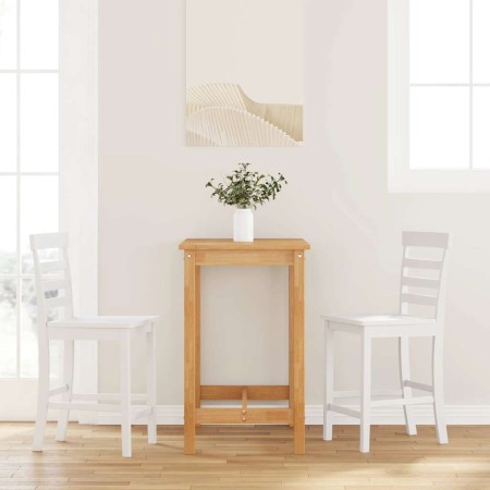 Taburetes de bar 2 uds madera maciza blanca caucho en Taburetes de cocina | Comprar online en Foru.es