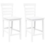 Taburetes de bar 2 uds madera maciza blanca caucho en Taburetes de cocina | Comprar online en Foru.es