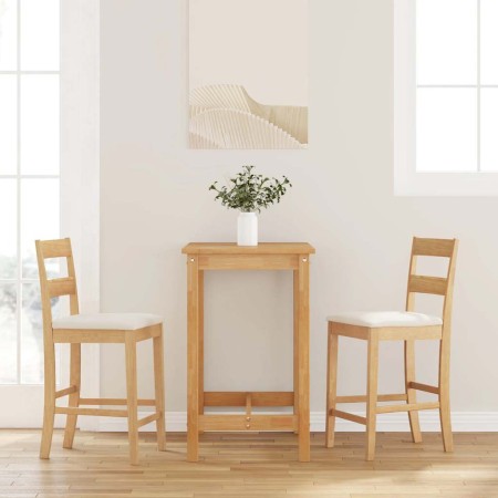 Taburetes de bar con cojines 2 uds madera maciza natural caucho en Taburetes de cocina | Comprar online en Foru.es