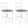 Taburetes de bar con cojines 2 uds madera maciza blanca caucho en Taburetes de cocina | Comprar online en Foru.es