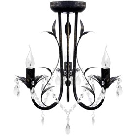 Lámpara de araña, candelabro negro estilo Art Nouveau, 3 x E14 de vidaXL, Lámparas de araña - Ref: Foro24-241385, Precio: 58,...