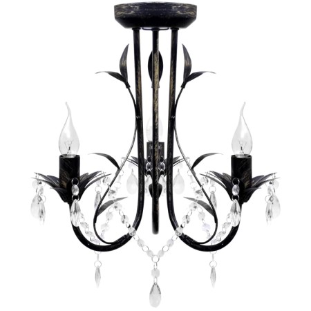 Lámpara de araña, candelabro negro estilo Art Nouveau, 3 x E14 de vidaXL, Lámparas de araña - Ref: Foro24-241385, Precio: 58,...