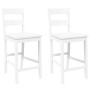 Taburetes de bar 2 uds madera maciza blanca caucho en Taburetes de cocina | Comprar online en Foru.es