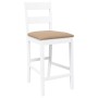 Taburetes de bar con cojines 2 uds madera maciza blanca caucho en Taburetes de cocina | Comprar online en Foru.es