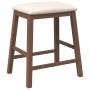 Sillas de bar con cojines 2 uds madera maciza marrón caucho en Taburetes de cocina | Comprar online en Foru.es