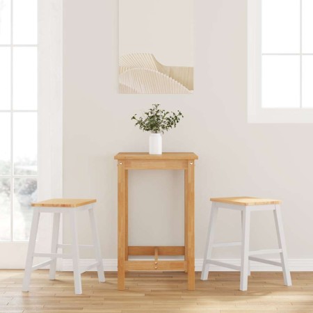Sillas de bar 2 uds madera maciza blanca caucho en Taburetes de cocina | Comprar online en Foru.es