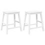Sillas de bar 2 uds madera maciza blanca caucho en Taburetes de cocina | Comprar online en Foru.es