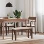 Banco 90 cm Madera Maciza Marrón Caucho en Bancos de comedor y cocina | Comprar online en Foru.es