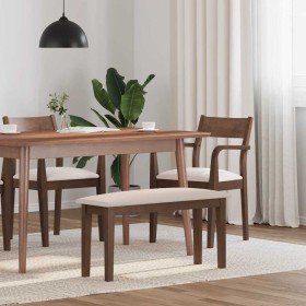 Banco 90 cm Madera Maciza Marrón Caucho en Bancos de comedor y cocina | Comprar online en Foru.es
