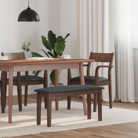 Banco 90 cm Madera Maciza Marrón Caucho en Bancos de comedor y cocina | Comprar online en Foru.es
