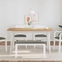Banco 90 cm madera maciza caucho blanco en Bancos de comedor y cocina | Comprar online en Foru.es