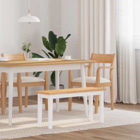Banco 90 cm madera maciza caucho blanco en Bancos de comedor y cocina | Comprar online en Foru.es
