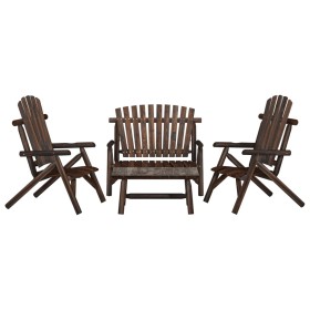 Juego de muebles de jardín 4 piezas madera maciza de abeto de vidaXL, Conjuntos de jardín - Ref: Foro24-3185514, Precio: 446,...