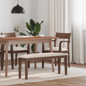 Banco 110 cm madera maciza marrón caucho en Bancos de comedor y cocina | Comprar online en Foru.es