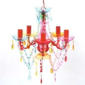 Luz de Cristal 5 Bombillas Multicolor de vidaXL, Lámparas de araña - Ref: Foro24-240311, Precio: 65,07 €, Descuento: %