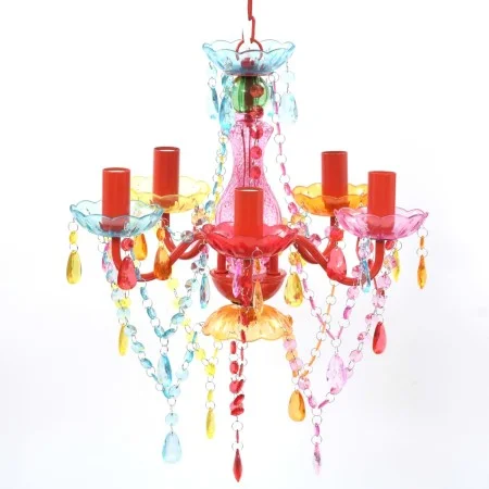 Luz de Cristal 5 Bombillas Multicolor de vidaXL, Lámparas de araña - Ref: Foro24-240311, Precio: 65,07 €, Descuento: %