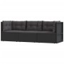 Set de muebles de jardín 3 pzas y cojines ratán sintético negro de vidaXL, Conjuntos de jardín - Ref: Foro24-319596, Precio: ...