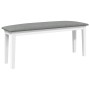 Banco 110 cm madera maciza caucho blanco en Bancos de comedor y cocina | Comprar online en Foru.es