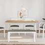 Banco 110 cm madera maciza caucho blanco en Bancos de comedor y cocina | Comprar online en Foru.es