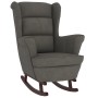 Silla mecedora patas de madera de caucho terciopelo gris oscuro de vidaXL, Mecedoras - Ref: Foro24-329364, Precio: 217,39 €, ...
