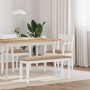 Banco 110 cm madera maciza caucho blanco en Bancos de comedor y cocina | Comprar online en Foru.es