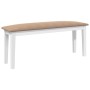 Banco 110 cm madera maciza caucho blanco en Bancos de comedor y cocina | Comprar online en Foru.es
