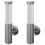 2 Apliques de exterior, lámparas de pared, acero inoxidable de vidaXL, Apliques de pared - Ref: Foro24-160163, Precio: 44,18 ...