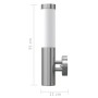 2 Apliques de exterior, lámparas de pared, acero inoxidable de vidaXL, Apliques de pared - Ref: Foro24-160163, Precio: 44,18 ...