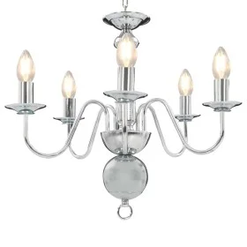 Silver chandelier with 5 E14 bulbs by vidaXL, chandeliers - Ref: Foro24-281616, Price: 78,82 €, Discount: %