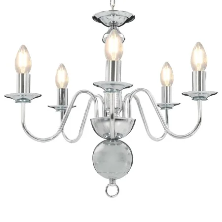 Lámpara de araña plateada con 5 bombillas E14 de vidaXL, Lámparas de araña - Ref: Foro24-281616, Precio: 78,82 €, Descuento: %
