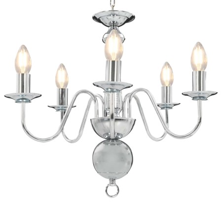 Lámpara de araña plateada con 5 bombillas E14 de vidaXL, Lámparas de araña - Ref: Foro24-281616, Precio: 76,58 €, Descuento: %