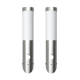 2 Apliques de exterior con detector de movimiento, acero inoxidable de vidaXL, Apliques de pared - Ref: Foro24-160166, Precio...