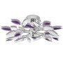 Lámpara de techo con brazos de cristal hojas blanco y morado de vidaXL, Apliques de techo - Ref: Foro24-240981, Precio: 38,22...