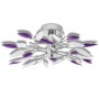 Lámpara de techo con brazos de cristal hojas blanco y morado de vidaXL, Apliques de techo - Ref: Foro24-240981, Precio: 34,88...