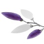 Lámpara de techo con brazos de cristal hojas blanco y morado de vidaXL, Apliques de techo - Ref: Foro24-240981, Precio: 34,88...