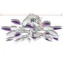 Lámpara de techo con brazos de cristal hojas blanco y morado de vidaXL, Apliques de techo - Ref: Foro24-240981, Precio: 38,22...