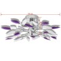 Lámpara de techo con brazos de cristal hojas blanco y morado de vidaXL, Apliques de techo - Ref: Foro24-240981, Precio: 34,88...