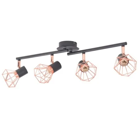 Lámpara de techo con 4 focos E14 negra y cobre de vidaXL, Apliques de techo - Ref: Foro24-244391, Precio: 46,88 €, Descuento: %