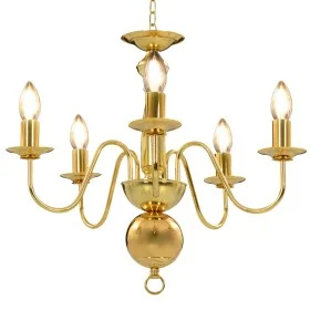 Lámpara de araña dorada con 5 bombillas E14 de vidaXL, Lámparas de araña - Ref: Foro24-281617, Precio: 100,76 €, Descuento: %