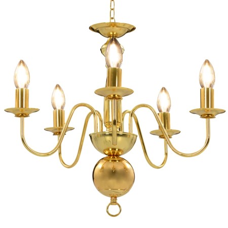Lámpara de araña dorada con 5 bombillas E14 de vidaXL, Lámparas de araña - Ref: Foro24-281617, Precio: 91,90 €, Descuento: %