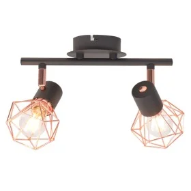 Lámpara de techo con 2 focos E14 negra y cobre de vidaXL, Apliques de techo - Ref: Foro24-244389, Precio: 28,14 €, Descuento: %