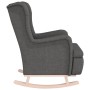 Sillón con patas mecedoras madera de caucho tela gris oscuro de vidaXL, Sillones - Ref: Foro24-329406, Precio: 221,44 €, Desc...