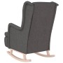 Sillón con patas mecedoras madera de caucho tela gris oscuro de vidaXL, Sillones - Ref: Foro24-329406, Precio: 221,44 €, Desc...