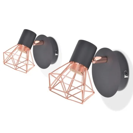 Wall lamp 2 units E14 black and copper by vidaXL, Wall sconces - Ref: Foro24-244388, Price: 19,99 €, Discount: %