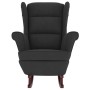 Silla mecedora con patas de madera de caucho terciopelo negro de vidaXL, Mecedoras - Ref: Foro24-329369, Precio: 236,89 €, De...