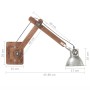Lámpara de pared redonda estilo industrial plateada E27 de vidaXL, Apliques de pared - Ref: Foro24-320575, Precio: 56,88 €, D...
